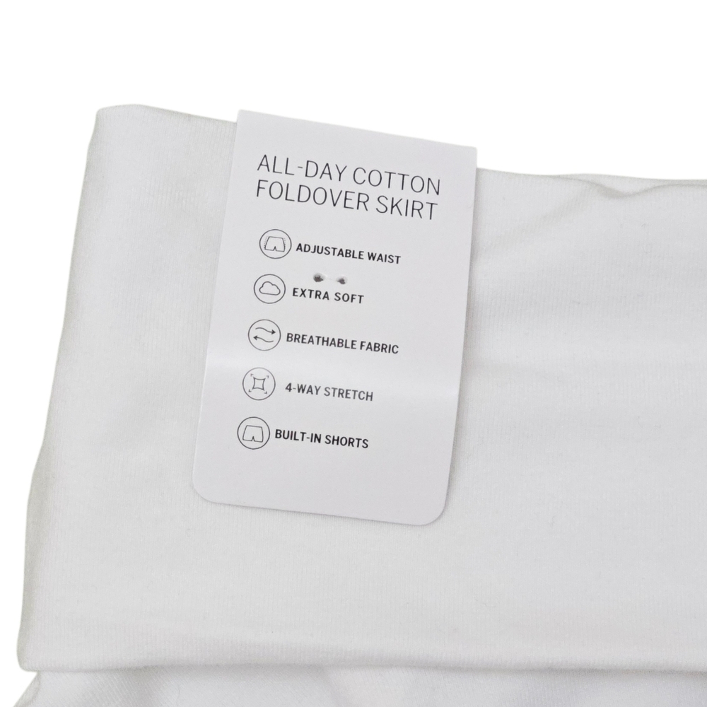 NWT Victoria's Secret PINK Large White Skort  Foldover Skirt Built-In Shorts L - Picture 5 of 9